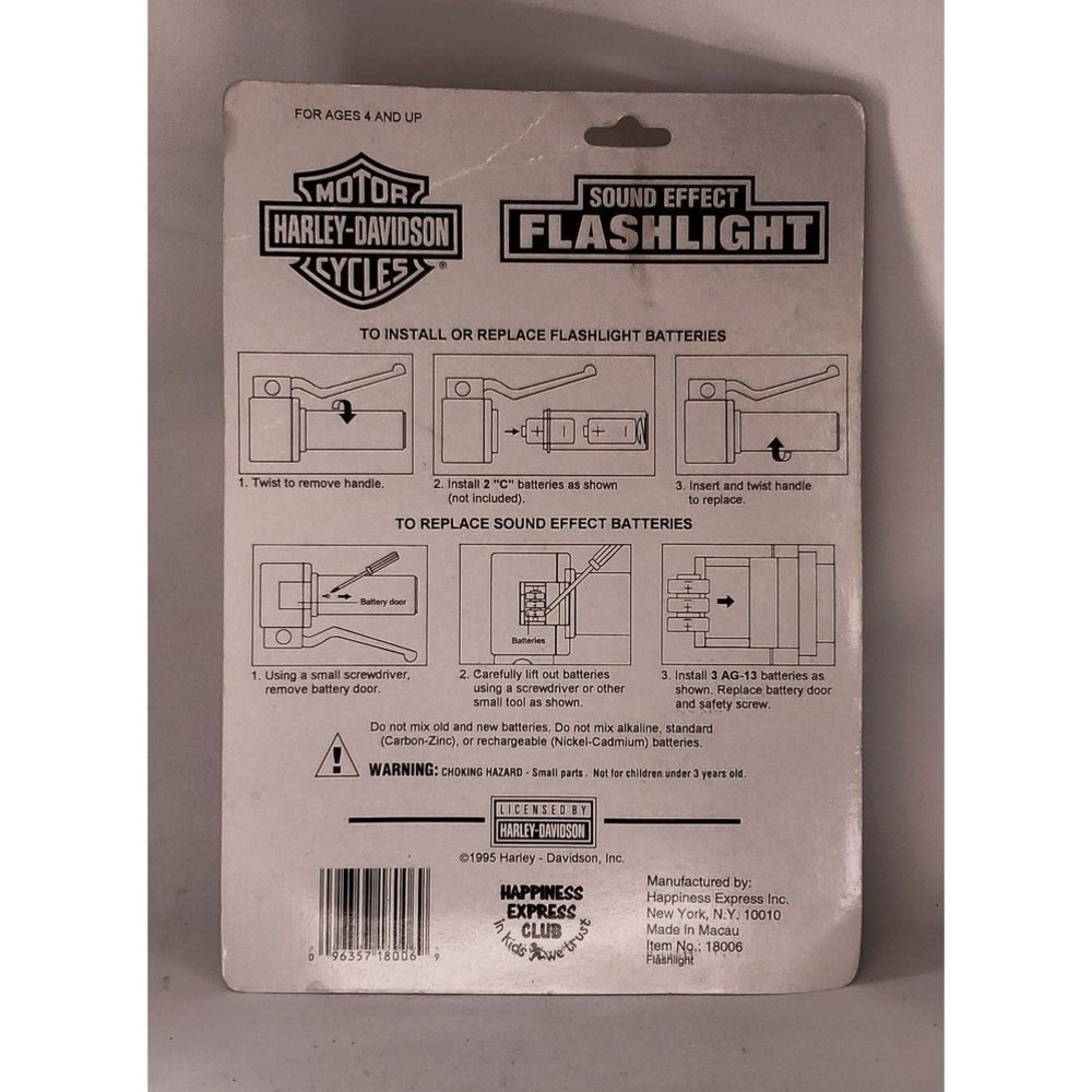 Harley-Davidson Flashlight Vintage 1995 Motorcycle Toy Sound Effects - Picture 5 of 8